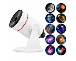 Projectielicht - Projector - Planetarium projector - 4K HD planeetschijven - 360° draaibare projector sterrenhemel - Met timer - Sterrenprojector-nachtlamp voor kinderen en volwassenen slaapkamer - Wit