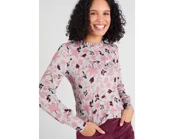 Damart - T-shirt col volanté maille chaude - Dames - Roze - S