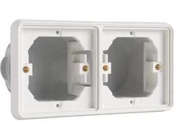 Niko New Hydro - Inbouwkader 2-voudig horizontaal Alpinwit IP55 (701-75000)