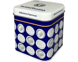 Wilhelmina - Pepermunt - Blik Vierkant - 24 x 100 gram