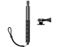 YONO Premium Stick adapté pour GoPro / DJI Osmo / Insta360 - Accessoires de vêtements pour bébé de support pour perche à Selfie étanche - Extensible jusqu'à 120 cm - Zwart