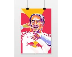 Xavi Simons Poster | Voetbal Affiche | Affiche Pop Art | RB Leipzig | PSG | 61x91cm | Décoration murale | Affiche murale | Convient pour l'encadrement