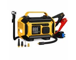 Jump Starter met Compressor - Draagbare Auto Booster met Powerbank 12V
