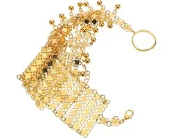 Multi Layer Metal Hand Chain Bracelet for Women Vintage Belly Dancer Bracelets with Ring Chain Versatile Wrist Jewelry for Festive Occasions