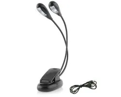 Flexibel led leeslampje - Boekleeslamp - USB oplaadbaar - Inclusief USB kabel - Leeslampje bed - Boeklampje met klem - Led lamp - Klemlamp - Geschikt voor Boek/E-reader/Kindel/Kobo/PC/Laptop/Bed/Muziek/Slaapkamer - Zwart