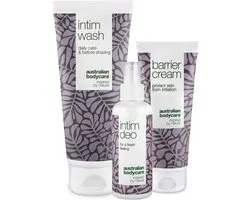 Australian Bodycare - Lot de 3 soins d'incontinence composé d'un savon intime à l'huile tea tree 200 ml, d'une crème barrière 100 ml et d'un déodorant intime 100 ml pour réduire les odeurs désagréables | Végétalien et testé dermatologiquement