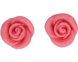FunCakes Marsepeinen Taartdecoraties - Roze Rozen - 6 Stuks - Taarttopper