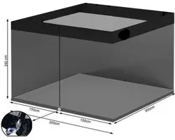 Insectennet - 300 x 300 paviljoen - Muggengaas - Insect net - Muggennet - Mosquito - Vliegengaas - Zwart - 240cm Hoog - Klamboe - Overkapping - Tuinhuis - XXL - Vliegennet - Mosquito net - Muggennet