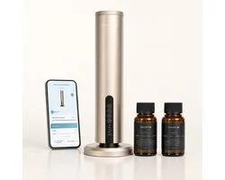 Aurion Smart Aroma Diffuser + 2 Geuren van 50 ml - Geurverspreider - Bediening Met App - 100m² Gelijkmatige Dekking - Cold-Air Diffusion Technologie - Slimme Schema's - Draadloos en Oplaadbaar