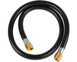 Propane Adapter Slang - Gas Aansluiting - Veilige Gasverbinding - Draaibare Koppelingen - 3 Voet - Zwart