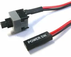 Donley Powerknop PC - Power Switch Computer met Kabel - Moederbord Startknop - Aan/Uit Schakelaar - Power SW Knop voor PC & Mining Rig - 2-Pin Power Button - Test Bench Schakelaar - Zwart