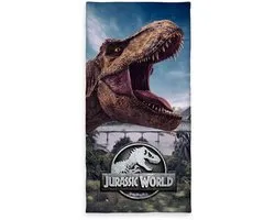 Jurassic World Velour handdoek 75 x 150 cm - Katoen - Merchandise - Strand - Zwembad