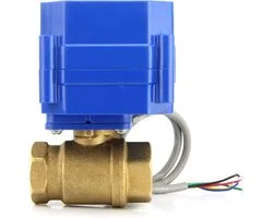 U.S. Solid Motorized Ball Valve - 1/2" Brass Electrical Ball Valve with Full Gate, 9-24V DC and 5 Wire Set Up, Normally Closed with Indicator Lights Give Open or Closed