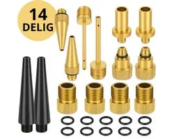 Twenty4seven® Fietsventiel Adapter Set 14-Delig - Verloopnippels voor Fietspomp & Bandenpomp - Autoventiel, Hollands & Frans Ventiel - Universeel