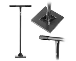 KADAX Betonstamper, 8 kg, grondstamper met brede plaat, stamper voor het verdichten van bodem, grind en zand, handstamper met T-greep, bodemstamper