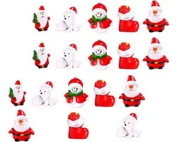 Ronte - Kerst Hars Poppen Mini Kerstman Sneeuwpop Beer Beeldjes Xmas Standbeeld Collectible Figuur Cake Topper Vakantie Party Gift Goodie Tas Stuffer