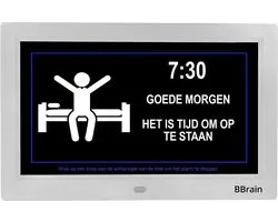 BBrain Basic - Dementieklok XL 10 inch wit - Kalenderklok met dag, datum en tijd - Alzheimer