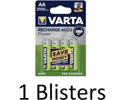 4 pièces (1 blister de 4 pièces) Varta Rechargeable Battery Recharge Battery Power AA 2100mAh