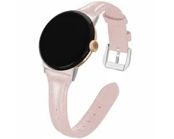 Leren bandje - geschikt voor Google Pixel Watch 4 (41mm) / Pixel Watch 3 (41mm) / Pixel Watch 2 / Pixel Watch - leer met rvs gespsluiting - roze