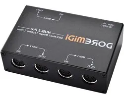 Interface MIDI - Hub Musical - Production Musicale - Ports 3x3 - 15 cm - Noir