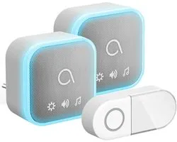 Avidsen 102512-2 Sona-T Plug-In sonnette sans fil avec 2 récepteurs pour prise de courant