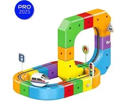 Circuit de train 3D Speedblocks - Circuit de train - Rails - DIY - Jouets Montessori - Motricité fine - Jouets Éducatif