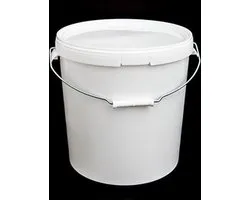 Emmer met deksel | Emmers met deksels | Wit | 20 liter | Stalen hengsel