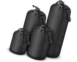Lens Pouch Set - 4 stuks - Waterbestendige - Lens Container Bescherming - lens case - Lens Beschermhoes - Lenstas Pouch - Geldt voor alle merken - Lensbuidel - Lenshoes - Beschermhoes Cameralens - voor camera en lens - waterbestendige - Lenzen niet i
