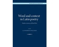 Cambridge Classical Journal Supplements 40 - Word and context in Latin poetry