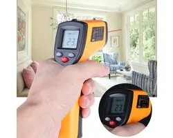 Draadloze Temperatuurmeter | Geel | Met Laser pointer | Infrarood Thermometer | -50 tot 380 graden Celsius