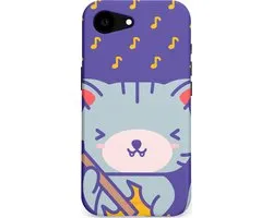 Casetastic hoesje geschikt voor Apple iPhone 16e / Apple iPhone 17e - MagSafe - Dubbellaagse bescherming - Katten beat - Fashion Case - Lavendel Zilver