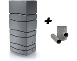 Baril de pluie Aqua Tower 650l anthracite avec remplissage automatique