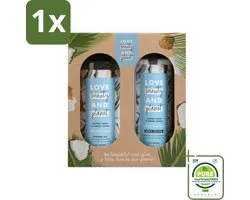 1 x Love Beauty and Planet - Gel douche & Lotion corporelle - Eau de Coco & Fleur de Mimosa - Duo Coffret cadeau - Eau de Coco - Fleur de Mimosa - Soins Vegan - Cosmétiques Durables - Ingrédients Biologiques