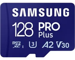 Samsung PRO Plus - Micro SD Kaart - Inclusief SD Adapter - 180 & 130 MB/s - 128 GB