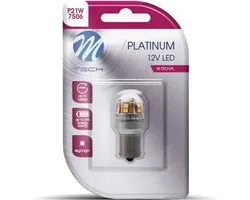 M-Tech Platinum LED P21W / BA15s 12V - 15x Led diode - Canbus - Wit - Enkel