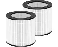 Filtre pour purificateur d'air compatible avec Philips FY0611/30 - Ensemble de 2 - Pour AC0650/10 & AC0651/10 - HEPA H13 & Charbon actif - Filtre à nanoparticules & odeurs - Blanc/Noir