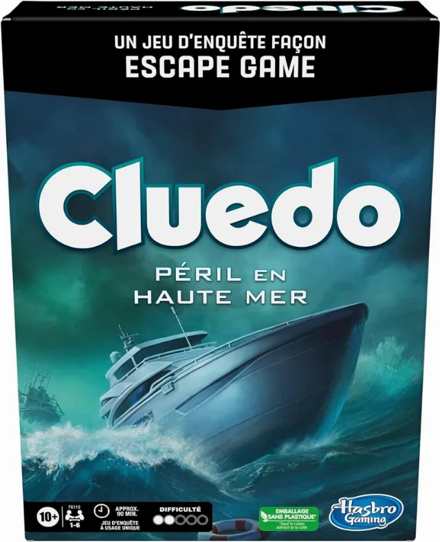 Hasbro Gaming Cluedo Péril en Haute Mer - ESCAPE GAME - Jeu de société - NEUF