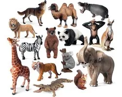 Mini Dierenfiguren - Plastic Beestjes - Educatief Spelen - Realistische Modellen - 15 Stuks - Diverse Kleuren