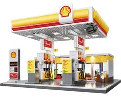 CadaBricks C66026W Icons Shell Tankstation mega bouwset | Classic Creator Modular Building | Expert Architecture Modelbouw | Technisch educatief speelgoed voor volwassenen & kinderen | Decoratie bouwpakket geschikt voor Lego | bouwdoos met 1309 bloks
