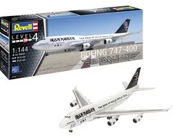 Revell Modelbouwpakket Vliegtuigen - 03780 Boeing 747-400 Ed Force One - Iron Maiden - Vliegtuig Plastic - 1:144 - Modelbouw