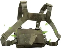Running Chest Pack for Men - Multifunctional Adjustable Chest Rig | Outdoor Vest for Hydration Fitness Adventure Training Mountain Cycling Sports Casual