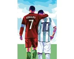 Poster Messi - Ronaldo - Abstrait - Football - Légendes - Rivalité - Superstars - posters - format 70x100cm - Décoration murale - L2654
