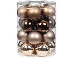 40x boules de Noël en verre mélange marron élégant 6 cm brillant et mat - Décorations pour Décorations pour sapins de Noël de Noël / Décorations de Noël