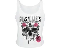 Guns N' Roses Flower Skull Dames Top - wit - XL