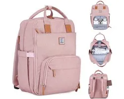 Brisby Wear Resistant Diaper Bag - Sac de pépinière - Avec support pour poussette - Rose