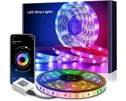 6m RGB LED Strip Chain of Lights with Remote Control Upgrade to 6m Music Sync Color Changing Band Lights for Lighting