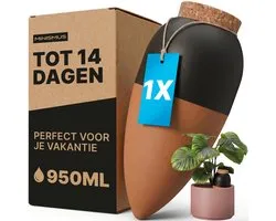 MINISMUS Waterdruppelaar Terracotta 950ml Set van 1 - Bewateringsbal - Zelfbewaterend Watergeefsysteem voor Kamerplanten - Waterbol voor Binnen en Buiten - Automatische Beregening tot 14 dagen - Vakantie Plantenverzorging - Olla