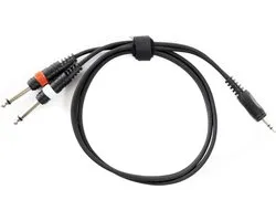MUSIC STORE soundcard kabel jack 1 m 3,5 sym./ 2x6,3 mono - Insert kabel