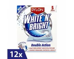 12 x Dylon White & Bright Détachant – Linge Super Blanc & Impeccable – Élimine les Taches & le Voile Terne – Pack Avantage de 5 Lingettes
