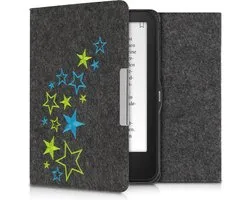 Housse kwmobile pour Tolino Vision 1 / 2 / 3 / 4 HD - Housse de protection pour liseuse en vert clair / bleu / gris foncé - Design Stars Mix